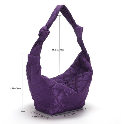 Μόδα Γυναικεία δικτυωτή μονόχρωμη τσάντα ώμου Cloud Γυναικεία Casual καπιτονέ τσάντα χιαστί Φθινόπωρο Χειμώνας Τσάντες μεγάλης χωρητικότητας