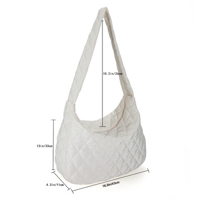 Μόδα Γυναικεία δικτυωτή μονόχρωμη τσάντα ώμου Cloud Γυναικεία Casual καπιτονέ τσάντα χιαστί Φθινόπωρο Χειμώνας Τσάντες μεγάλης χωρητικότητας