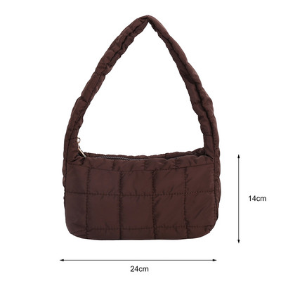 Μόδα Γυναικεία δικτυωτή μονόχρωμη τσάντα ώμου Cloud Γυναικεία Casual καπιτονέ τσάντα χιαστί Φθινόπωρο Χειμώνας Τσάντες μεγάλης χωρητικότητας