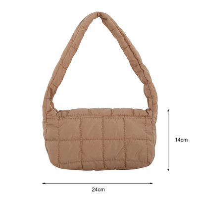 Μόδα Γυναικεία δικτυωτή μονόχρωμη τσάντα ώμου Cloud Γυναικεία Casual καπιτονέ τσάντα χιαστί Φθινόπωρο Χειμώνας Τσάντες μεγάλης χωρητικότητας