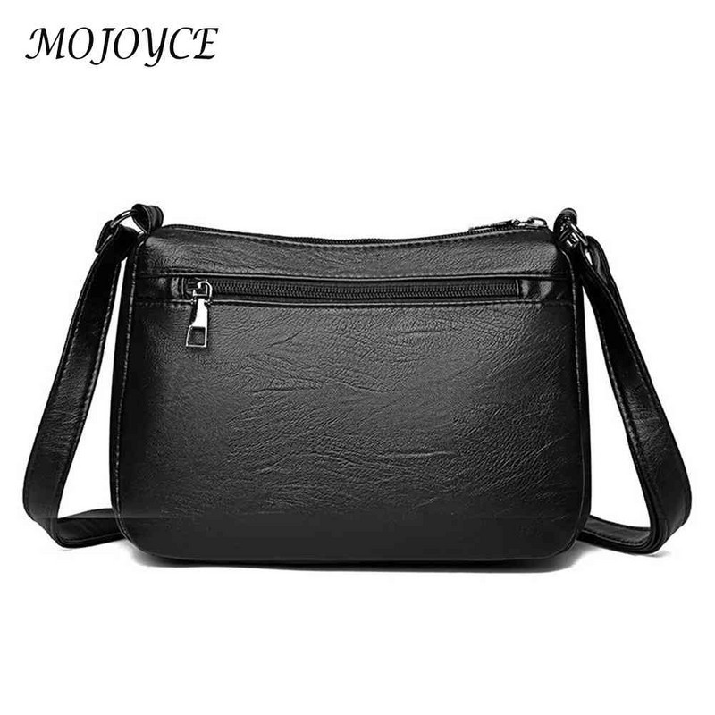 PU odinis moteriškas pečių krepšys Madingi paprasti solidūs „Messenger“ krepšiai su keliomis kišenėmis „Mommy Bag“ moteriškos rankinės su užtrauktuku
