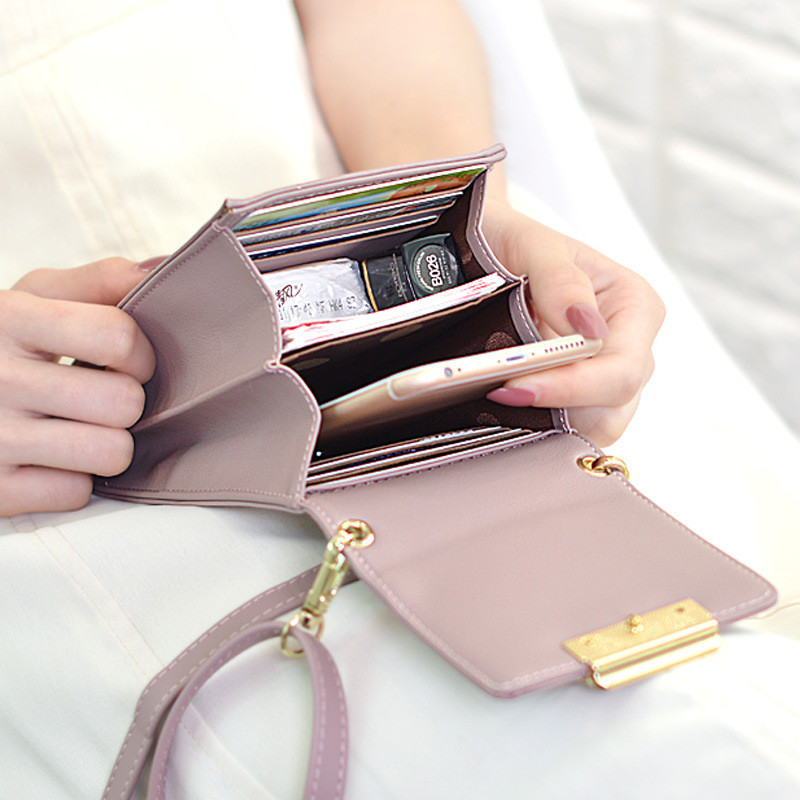 Márka Mini Crossbody válltáska Női Kiváló minőségű mobiltelefon zseb Női pénztárca Kuplung divatos bőr Hasp kézitáskák női