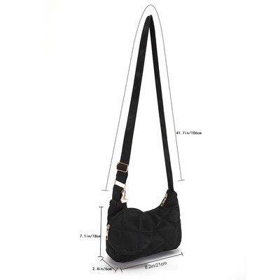 Naiste Crossbody kotid Talvised puuvillast polsterdatud tepitud kandilised kaenlaalused kotid vabaaja mood Kõik sobivad Lihtsad naiste käekotid tüdrukutele