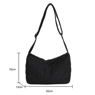 Naiste Crossbody kotid Talvised puuvillast polsterdatud tepitud kandilised kaenlaalused kotid vabaaja mood Kõik sobivad Lihtsad naiste käekotid tüdrukutele