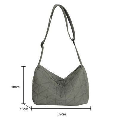 Naiste Crossbody kotid Talvised puuvillast polsterdatud tepitud kandilised kaenlaalused kotid vabaaja mood Kõik sobivad Lihtsad naiste käekotid tüdrukutele