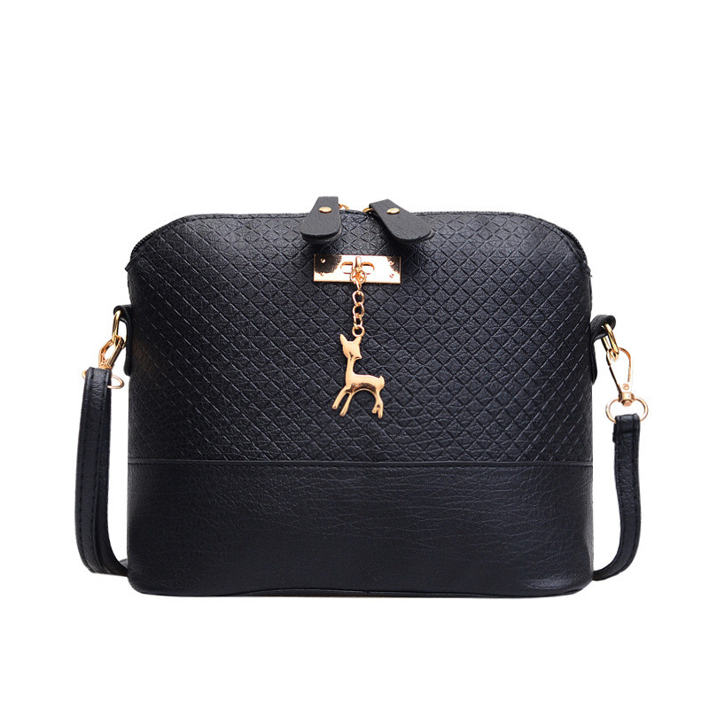 Нови дамски ръчни чанти, висококачествена мека дамска чанта от изкуствена кожа, дива чанта за рамо, ватирана чанта с черупки, висулка, сладък елен