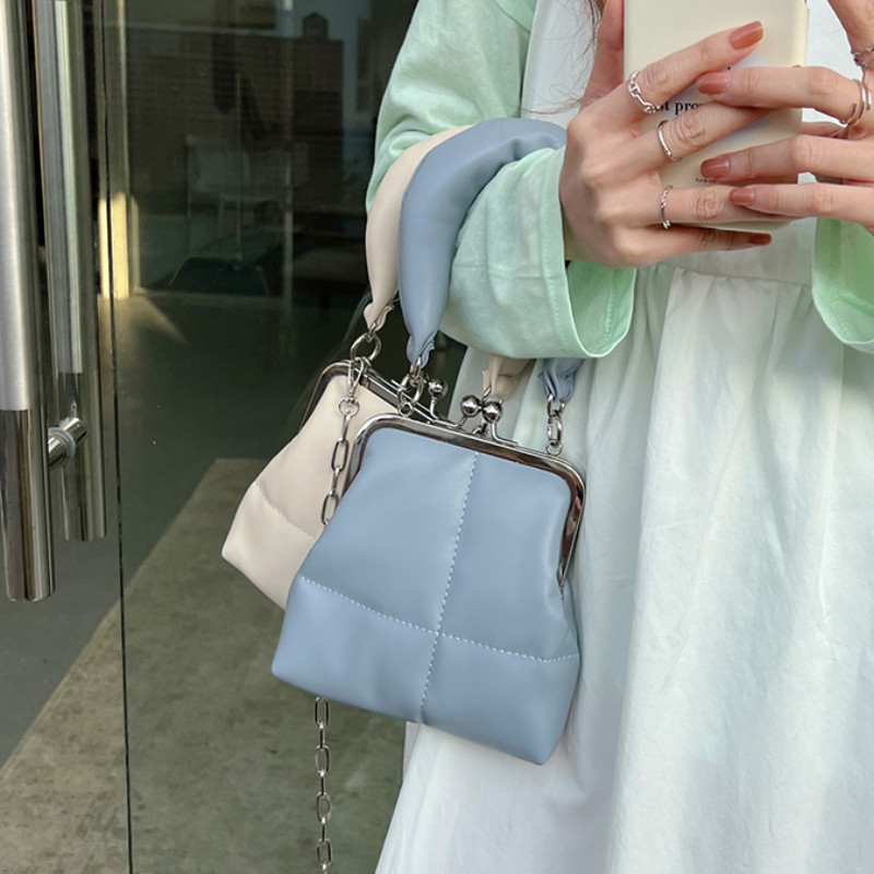 Poșetă clutch pentru femei noi, genți de mână, design de modă, genți de umăr cu clemă cu lanț pentru femei, genți de umăr mici, elegante, din piele PU