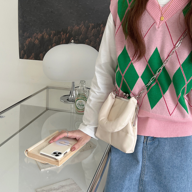 Poșetă clutch pentru femei noi, genți de mână, design de modă, genți de umăr cu clemă cu lanț pentru femei, genți de umăr mici, elegante, din piele PU