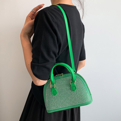 2023 PU Messenger Geantă cu diamante strălucitoare Poșetă de mână cu fermoar cu mâner superior Geanta de călătorie din piele pentru femei Geantă pentru cameră Geantă de crossbody