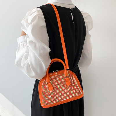 2023 PU Messenger Geantă cu diamante strălucitoare Poșetă de mână cu fermoar cu mâner superior Geanta de călătorie din piele pentru femei Geantă pentru cameră Geantă de crossbody