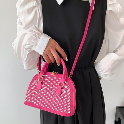 2023 PU Messenger Geantă cu diamante strălucitoare Poșetă de mână cu fermoar cu mâner superior Geanta de călătorie din piele pentru femei Geantă pentru cameră Geantă de crossbody