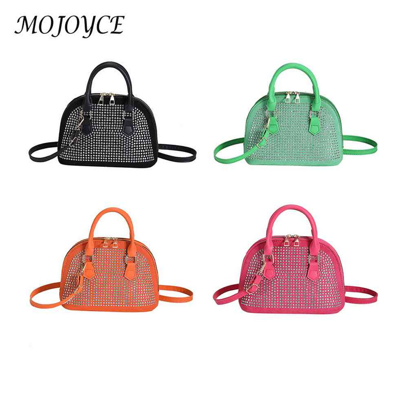 2023 PU Messenger Geantă cu diamante strălucitoare Poșetă de mână cu fermoar cu mâner superior Geanta de călătorie din piele pentru femei Geantă pentru cameră Geantă de crossbody