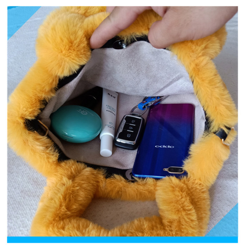 Χαριτωμένη γυναικεία βελούδινη τσάντα ώμου Μαλακή ψεύτικη γούνα Γυναικεία αλυσίδα τσάντες αγγελιαφόρου μόδας Γυναικείες μικρές τσάντες τσάντες Bolsas