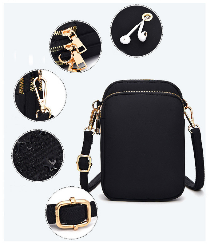 Naiste vabaaja mobiiltelefonikott Oxfordi riidest Crossbody kotid Naiste väike õlakott Solidid naiste kotid