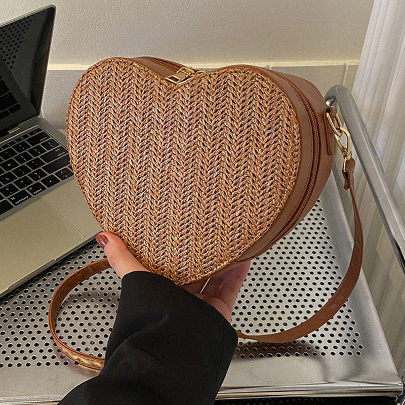 Naiste moekotid Suure mahutavusega põhust ristkehaga kott, vaba tõmblukuga kerge, hingav ühevärviline sünnipäevakingitus