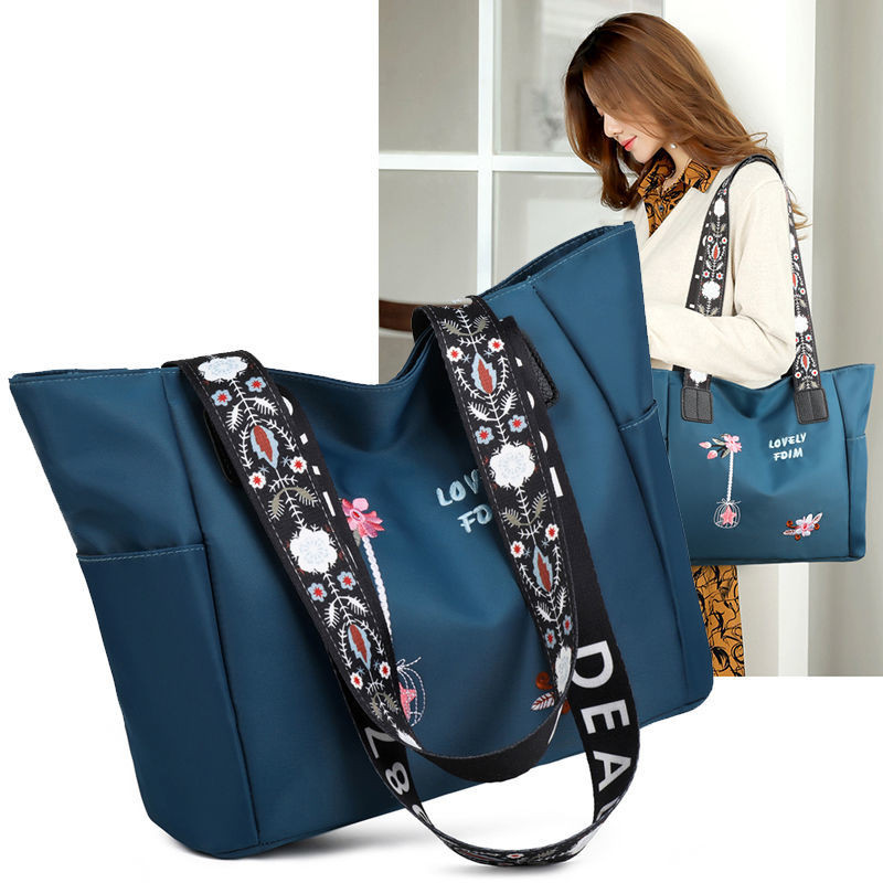 Vízálló Oxford Kézitáska Válltáskák Női Bevásárlótáska Nagy kapacitású Luxus hímzés Női Kézitáskák Bevásárlótáska