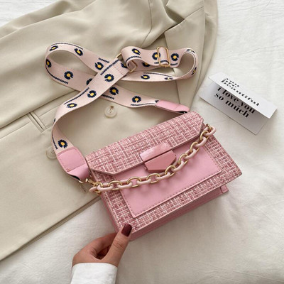 Széles pántos válltáskák nőknek 2020-as dizájner női kézitáskák és pénztárcák Divatláncos táskák keresztben