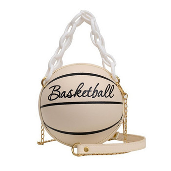 Модна дамска кожена розова баскетболна чанта 2023 Нови портмонета с топка за тийнейджъри Дамски чанти през рамо Ръчни чанти с верига с кръстосано тяло