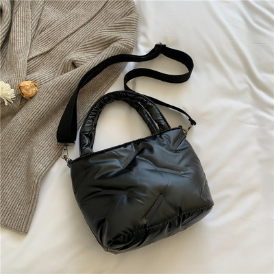 Uus talvine puuvillane õlakott, pehme nailonist käekotid, disainitud ristkehaga kotid naistele, väike vabaaja käepidemega kott