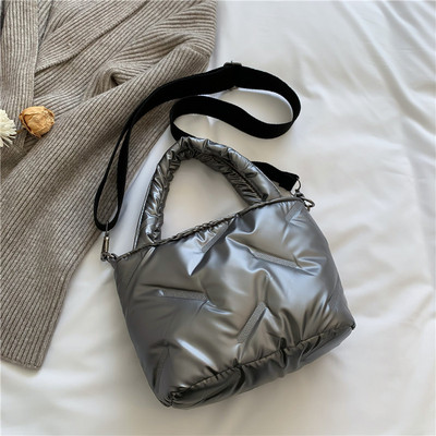 Uus talvine puuvillane õlakott, pehme nailonist käekotid, disainitud ristkehaga kotid naistele, väike vabaaja käepidemega kott