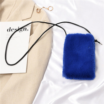 2023. aasta lihtne talvine kunstkarusnahast põikkott naistele Väikesed ühevärvilised mobiiltelefonikotid Mini välistingimustes kasutatav reisikott