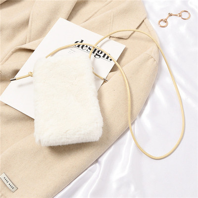 2023. aasta lihtne talvine kunstkarusnahast põikkott naistele Väikesed ühevärvilised mobiiltelefonikotid Mini välistingimustes kasutatav reisikott