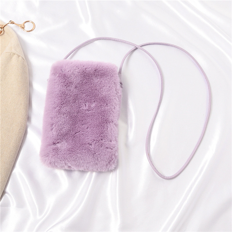 2023. aasta lihtne talvine kunstkarusnahast põikkott naistele Väikesed ühevärvilised mobiiltelefonikotid Mini välistingimustes kasutatav reisikott