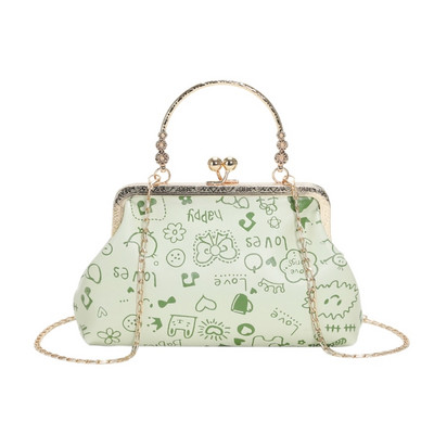 Suvised naiste õlakotid armsad multifilmid trükised kett Kotid käekotid Luksuslik mood PU Crossbody kott disainer huulepulga kott