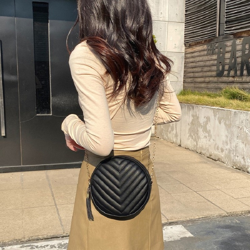 Geantă rotundă pentru femei, de designer de modă, din piele, genți de umăr circulare, cu ciucuri, pentru femei, geantă de mână pentru femei.