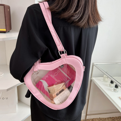 Τσάντα Lolita Heart Messenger Gothic Lolita Rivet Crossbody Τσάντα Μεταλλική διακόσμηση PU Δερμάτινο ρετρό στυλ Χαριτωμένο για καθημερινά ταξίδια