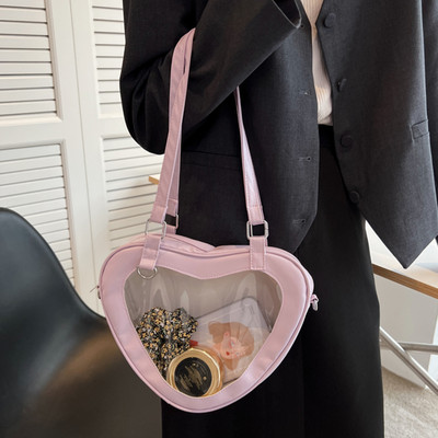 Τσάντα Lolita Heart Messenger Gothic Lolita Rivet Crossbody Τσάντα Μεταλλική διακόσμηση PU Δερμάτινο ρετρό στυλ Χαριτωμένο για καθημερινά ταξίδια