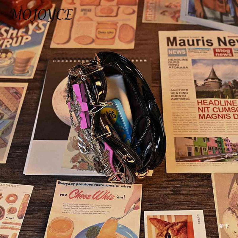 Τσάντα Lolita Heart Messenger Gothic Lolita Rivet Crossbody Τσάντα Μεταλλική διακόσμηση PU Δερμάτινο ρετρό στυλ Χαριτωμένο για καθημερινά ταξίδια