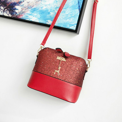 Moodne naiste kott Naiste PU-nahast käekott Tõmblukuga õlakott Litrid Deer Decor Vabaaja kotid Sac Bandouliere Femme