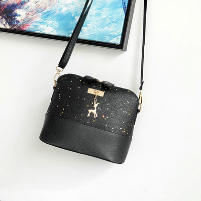 Moodne naiste kott Naiste PU-nahast käekott Tõmblukuga õlakott Litrid Deer Decor Vabaaja kotid Sac Bandouliere Femme