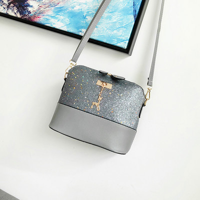 Moodne naiste kott Naiste PU-nahast käekott Tõmblukuga õlakott Litrid Deer Decor Vabaaja kotid Sac Bandouliere Femme