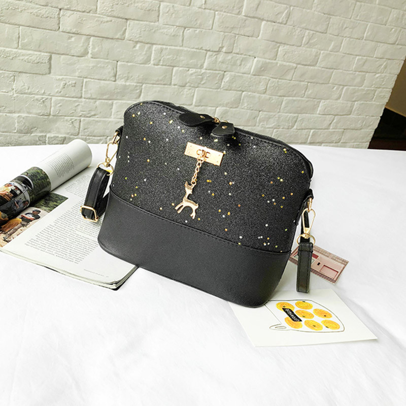 Moodne naiste kott Naiste PU-nahast käekott Tõmblukuga õlakott Litrid Deer Decor Vabaaja kotid Sac Bandouliere Femme