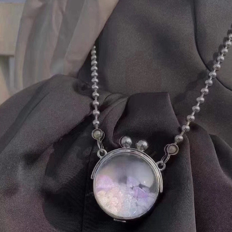 MINI Kott Naiste kristallist ümmargused ketid Litritega mood Hasp Läbipaistev õlakott Käekott Ornamendikott Sweet