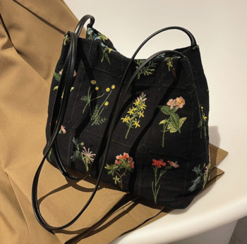 Επώνυμη μάρκα Large Flowers Tote Bag 2022 Νέα υψηλής ποιότητας υφασμάτινη γυναικεία επώνυμη τσάντα Τσάντες ώμου Τσάντες ώμου υψηλής χωρητικότητας