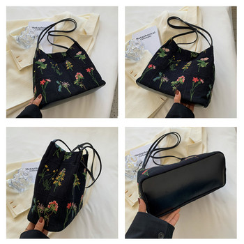 Επώνυμη μάρκα Large Flowers Tote Bag 2022 Νέα υψηλής ποιότητας υφασμάτινη γυναικεία επώνυμη τσάντα Τσάντες ώμου Τσάντες ώμου υψηλής χωρητικότητας