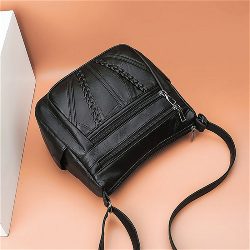 Moteriška minkšta odinė pečių krepšys Daugiasluoksnis kryžminio kūno krepšys Aukštos kokybės mažų žinučių krepšių dizaino rankinė, skirta moteriškai Bolso