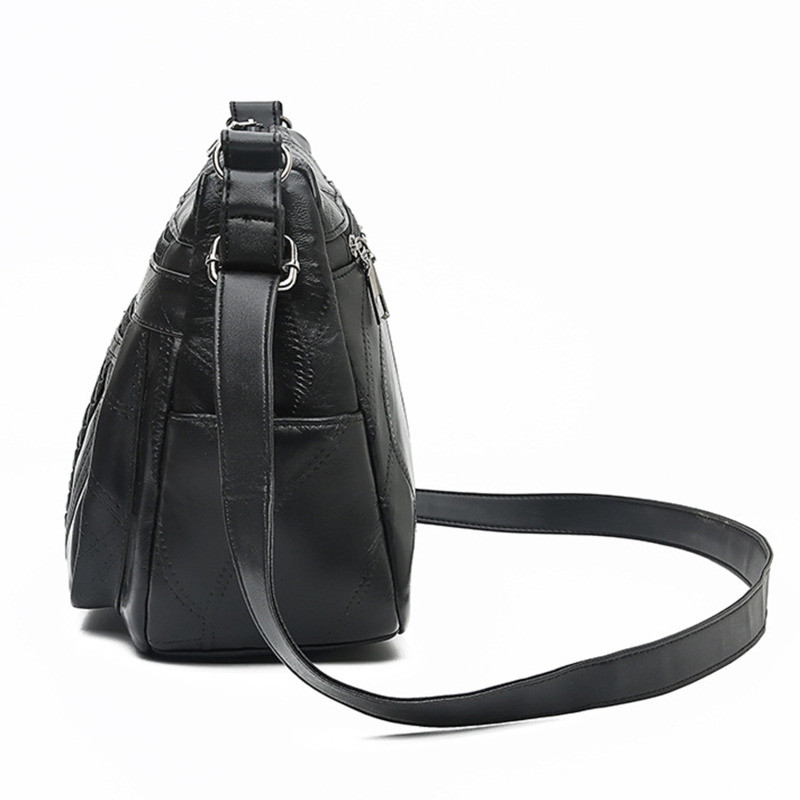 Moteriška minkšta odinė pečių krepšys Daugiasluoksnis kryžminio kūno krepšys Aukštos kokybės mažų žinučių krepšių dizaino rankinė, skirta moteriškai Bolso