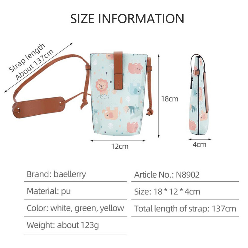 Ženska mala torba na rame sa slatkim životinjskim printom Ženska ljetna torba za telefon Kožne torbe na rame Ženska torba preko ramena Torbica