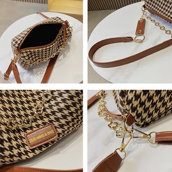 Youda Vintage Houndstooth Bucket Bags Нова дамска чанта от див вълнен плат Дамска чанта през рамо през рамо Tote Дамски чанти Портмонета