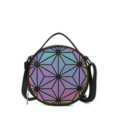 Brändi helendav naiste õlakott Armas ümmargune helkur geomeetriline holograafiline kott tüdrukutele Party Crossbody kott naistele clutch