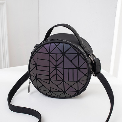 Brändi helendav naiste õlakott Armas ümmargune helkur geomeetriline holograafiline kott tüdrukutele Party Crossbody kott naistele clutch