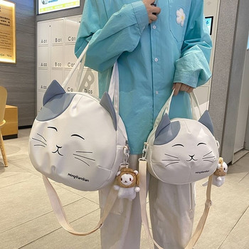 2022 Canvas Prints Cat Satchel Messenger Чанта през рамо Дамски чанти за пазаруване на хранителни стоки за многократна употреба Преносима чанта Tote Ученическа чанта Crossbody