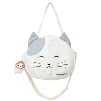 2022 Canvas Prints Cat Satchel Messenger Чанта през рамо Дамски чанти за пазаруване на хранителни стоки за многократна употреба Преносима чанта Tote Ученическа чанта Crossbody