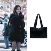 Hylhexyr nailonist kandekott Plisseeritud tepitud mull-puuvillast käekott Kerged, lihtsad suure mahuga õlakottid