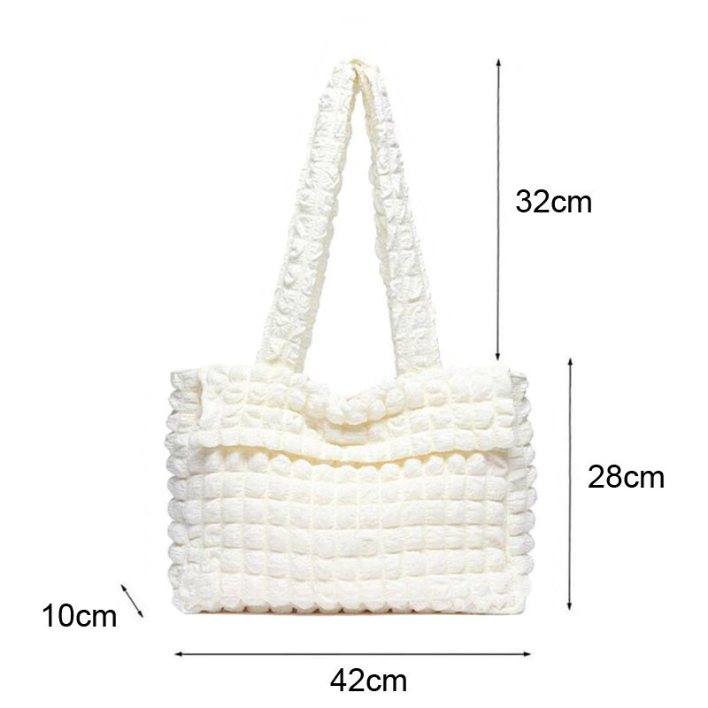 Hylhexyr nailonist kandekott Plisseeritud tepitud mull-puuvillast käekott Kerged, lihtsad suure mahuga õlakottid