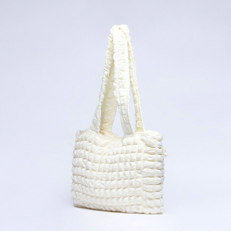 Hylhexyr nailonist kandekott Plisseeritud tepitud mull-puuvillast käekott Kerged, lihtsad suure mahuga õlakottid